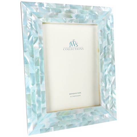 Mother of Pearl Photo Frame 4x6 Picture Frame Blue and White Frame