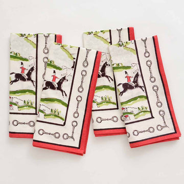 Pomegranate Hunt Scene Napkins Set of 4