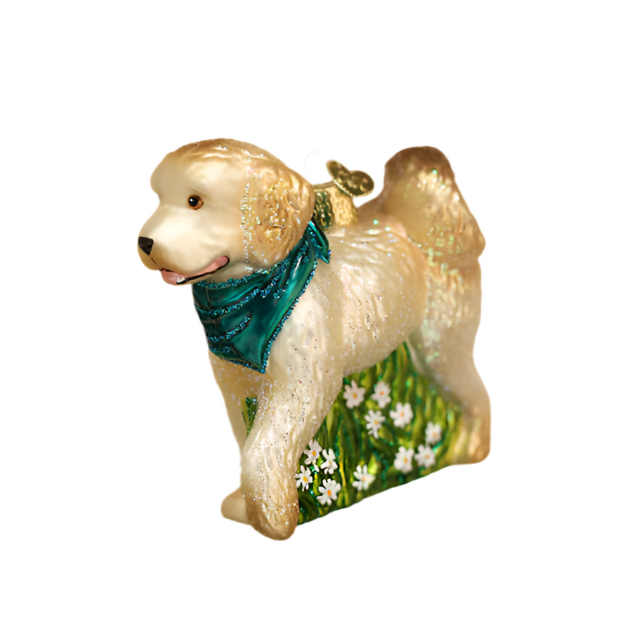 Holiday Yellow Lab Puppy Ornament