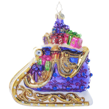 Royal Amethyst Sleigh Ornament