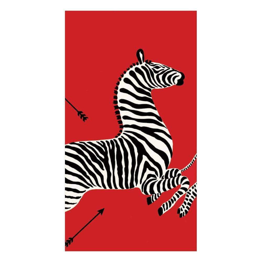 Caspari, Inc. Zebra Guest Napkin - Red