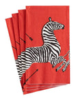 Caspari, Inc. Zebra Guest Napkin - Red