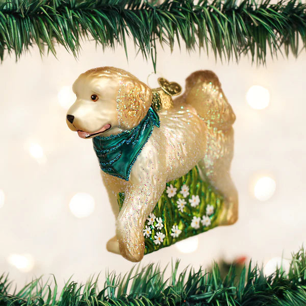 Holiday Yellow Lab Puppy Ornament