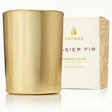 Frasier Fir Gilded Votive Candle Gold