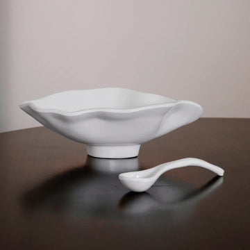 Beatriz Ball VIDA Nube Small Oval Bowl with Spoon - White