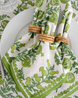 Pomegranate Pom Bells Green Napkins - Set of 4