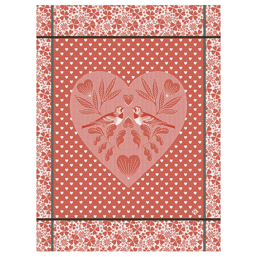 Le Jacquard Francais Amour Tea Towel in Red