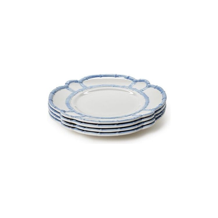 French Blue Bamboo Touch Melamine Dinner Plate