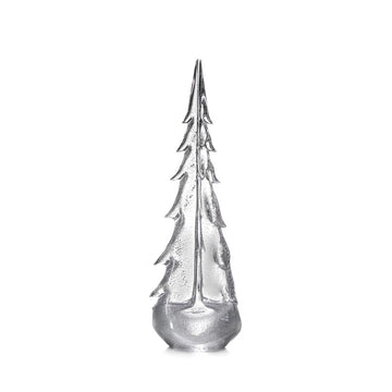 Simon Pearce Silver Leaf Evergreen Glass Tree: 18 inch