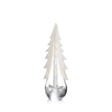 Simon Pearce Snowy Branch Evergreen Glass Tree: 16 inch