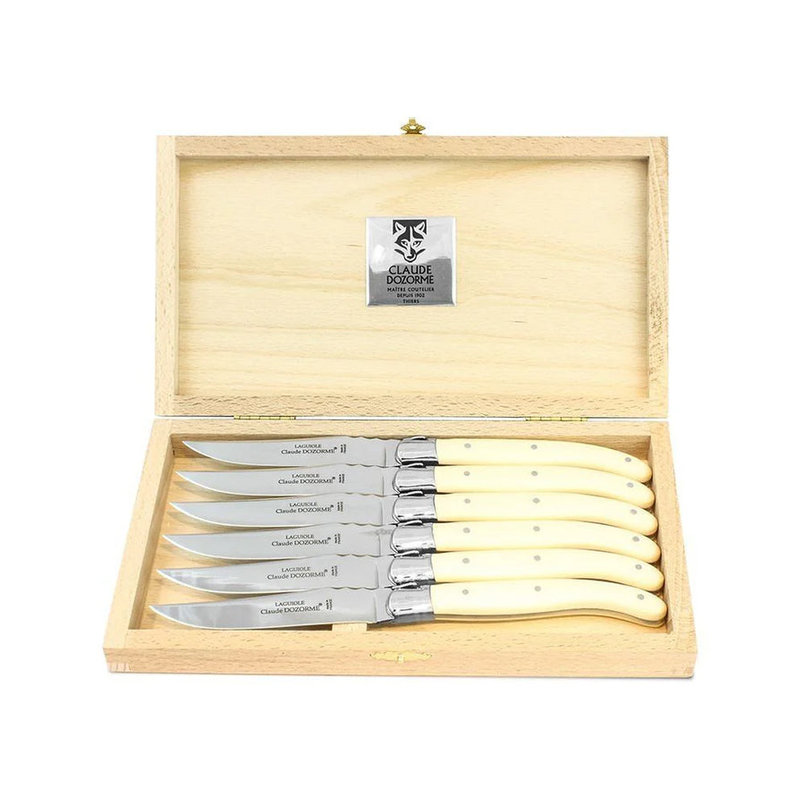 Claude Dozorme Berlingot Steak Knives - Natural : Set of 6