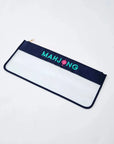 Navy Stitched Mahjong Bag