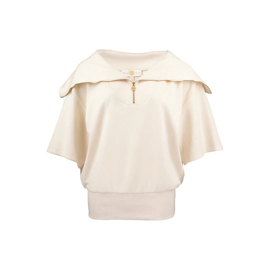 Anna Cate Josie Short Sleeve Sweatshirt in Ivory