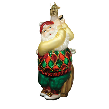 Golfing Santa Ornament