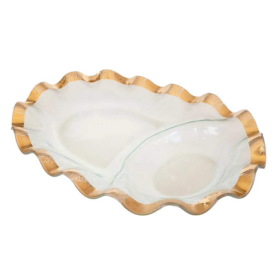 Walter and Doshi Wedding Registry: Annieglass Ruffle Oval Chip and Dip Platter