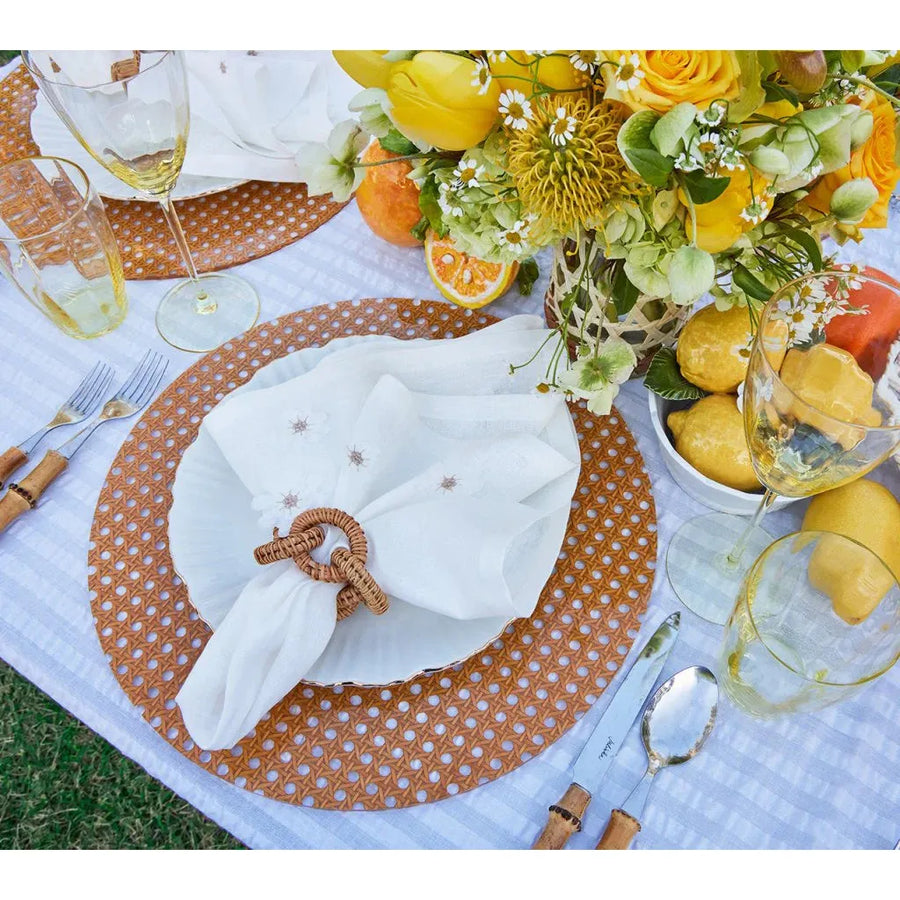 Kim Seybert Rattan Link Napkin Ring in Natural