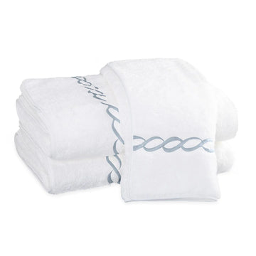 Burrow-Prewitt Wedding Registry: Matouk Classic Chain Light Blue Bath Towel