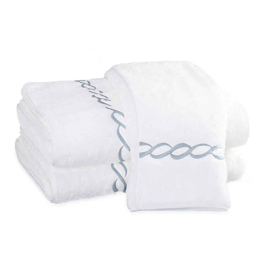 Burrow-Prewitt Wedding Registry: Matouk Classic Chain Light Blue Bath Towel