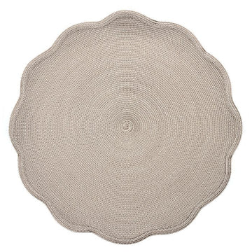 Harrell-Powell Wedding Registry: Deborah Rhodes Scalloped Round Placemat in Ivory/Dust