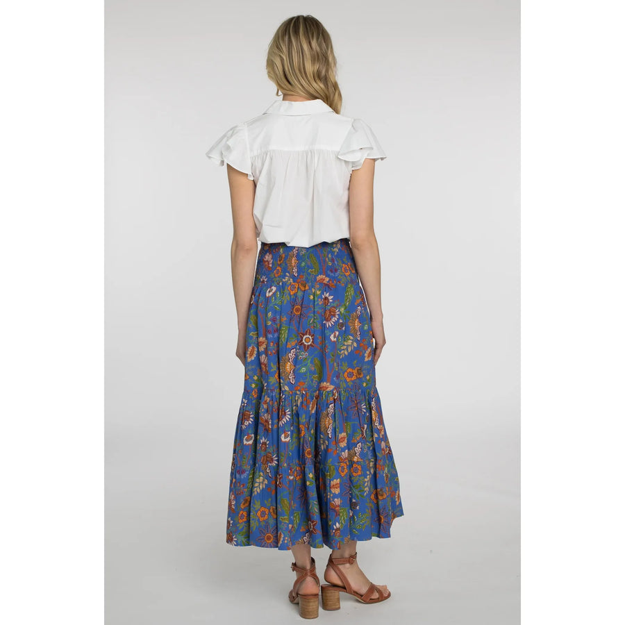 Elizabeth James The Label Izzy Skirt in Secret Garden Sapphire