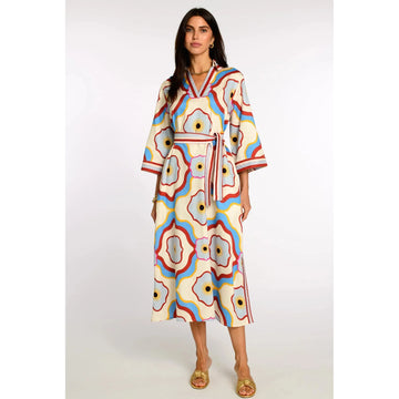 Elizabeth James The Label Talia Dress in Trellis Multi