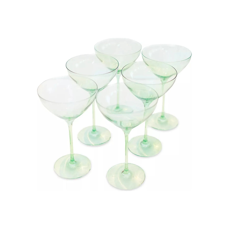 Boukather-Reschly Wedding Registry: Estelle Martini Coupe in Light Green (Set of 6)