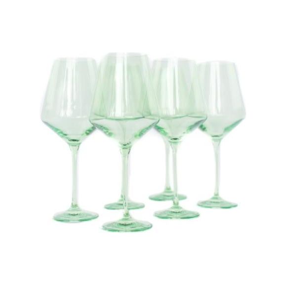 Stoughton-Bunting Registry: Estelle Green Wine Glasses (Boxed Set of 6)