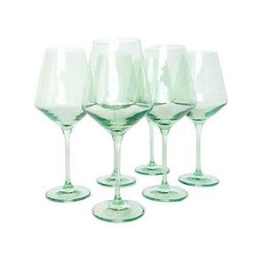 Richardson-Pierce Wedding Registry: Estelle Mint Green WIne Glasses (Boxed Set of 6)