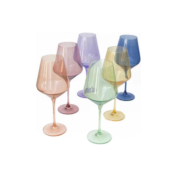 Diab-Overholt Wedding Registry: Estelle Boxed Set of 6 Pastel Wine Glasses