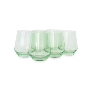 Burrow-Prewitt Wedding Registry: Estelle Stemless Mint Green Wine Glasses (Set of 6)