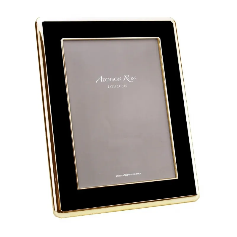 Addison Ross Black Enamel & Gold Curve Frame: 5 x 7"