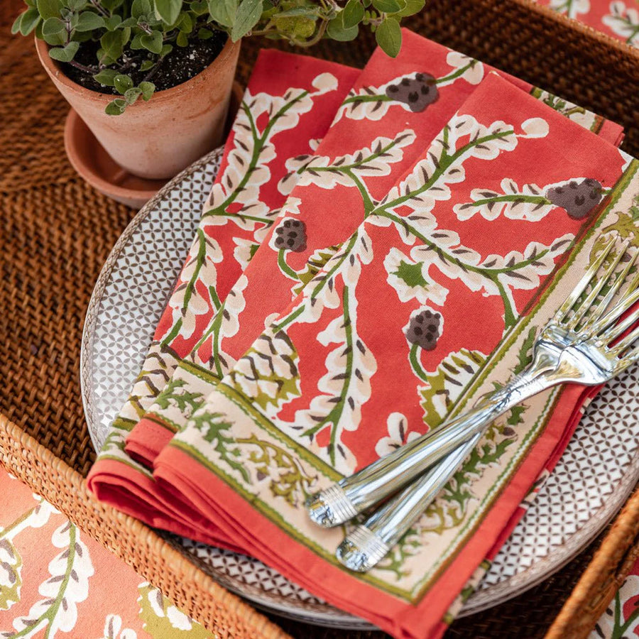 Pomegranate Palm Beach Pinecone Napkin Set of 4