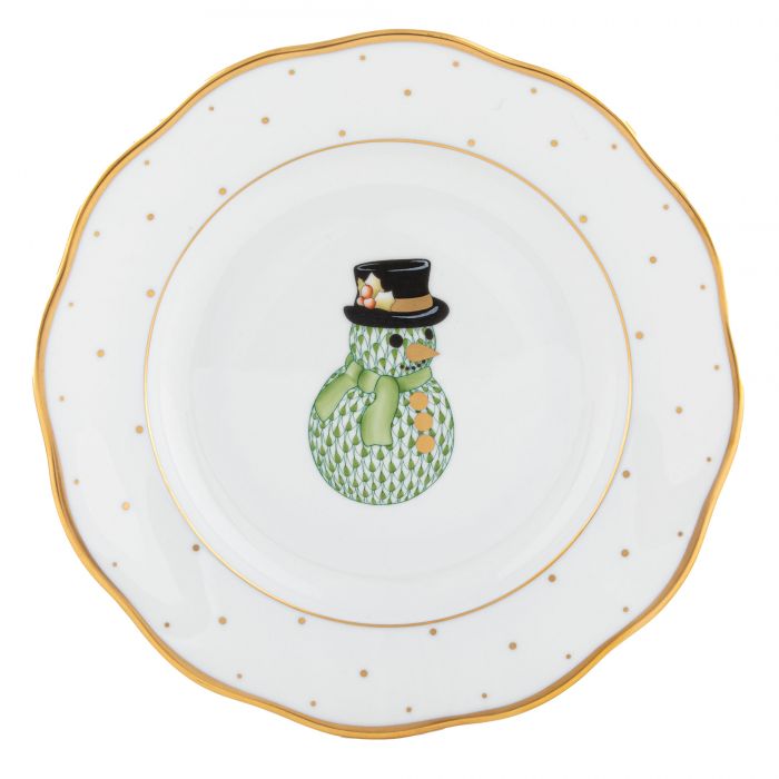 Liggett and Ives Wedding Registry: Herend Christmas Snowman Dessert Plate