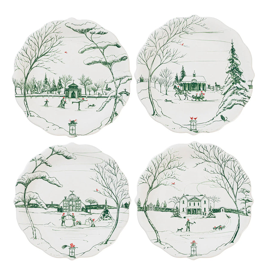 Hines-DePasquale Wedding Registry: Juliska Country Estate Winter Frolic Dessert Plates (Boxed Set of 4)