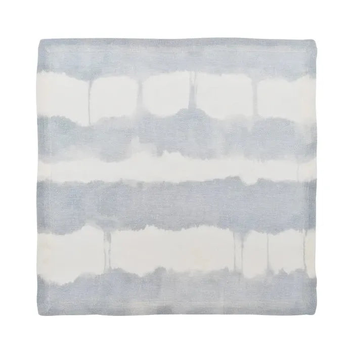 Kim Seybert Watercolor Stripe Napkin in White Blue & Gray