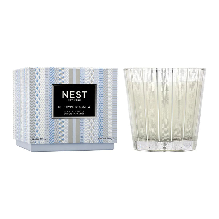 Nest Blue Cypress and Snow 3-Wick Candle