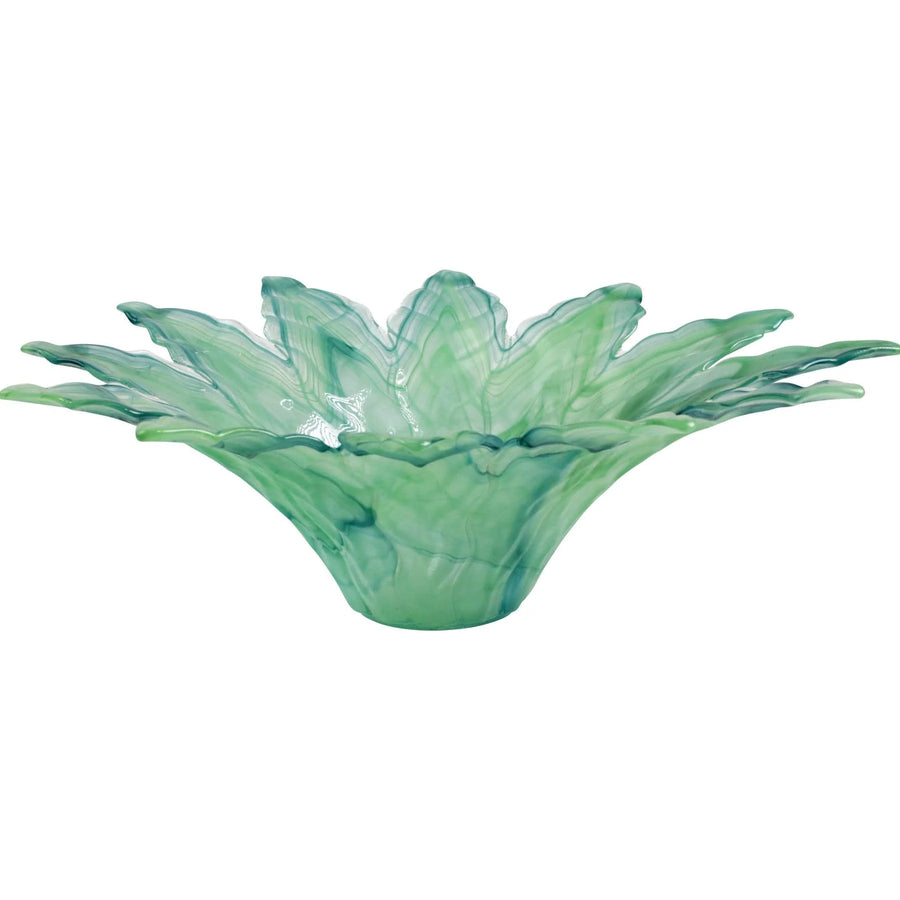 Vietri Onda Glass Leaf Centerpiece - Large