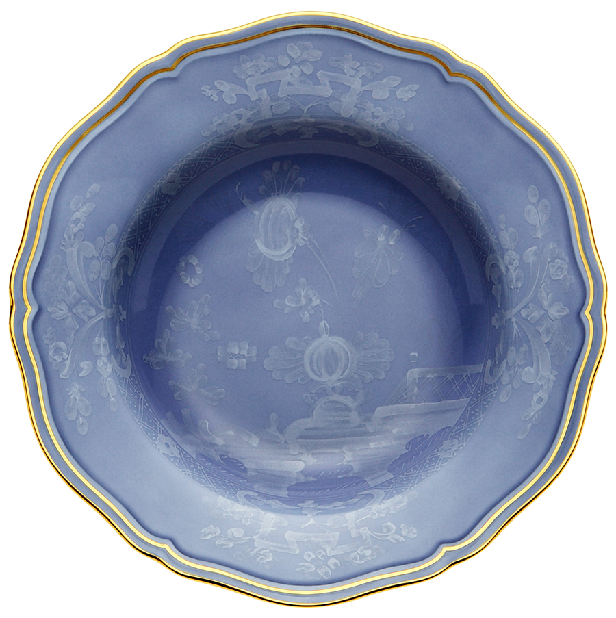 Liggett and Ives Wedding Registry: Ginori Oriente Italiano Pervinca Rimmed Soup Bowl