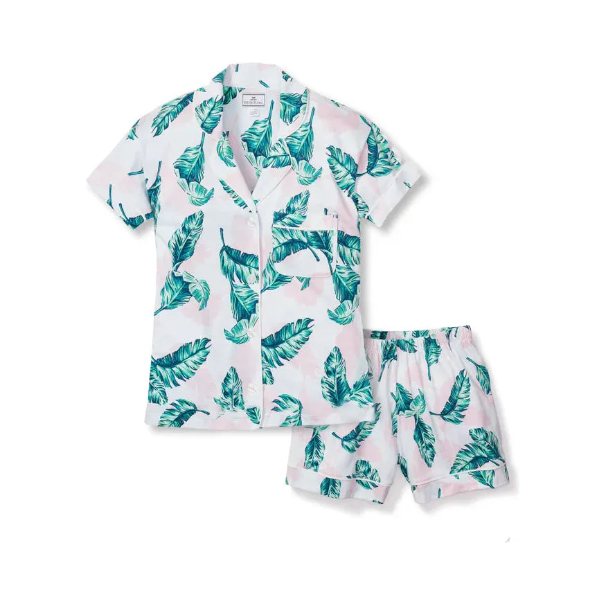 Petite Plume St. Tropez Palms Pajama Short Set