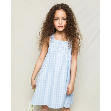 Petite Plume Charlotte Nightgown Light Blue Gingham