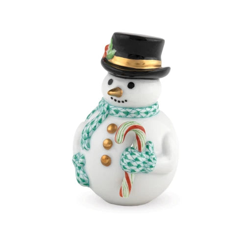 Herend Candy Cane Snowman - Green