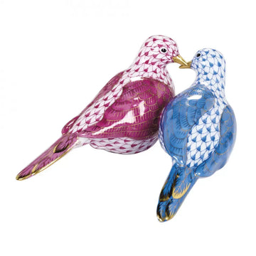 Herend Two Turtle Doves - Blue/Raspberry