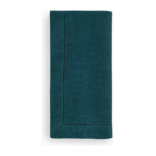 Lewis and Underwood Wedding Registry: Sferra Hemstitch Dinner Napkins in Peacock (Set of 4)