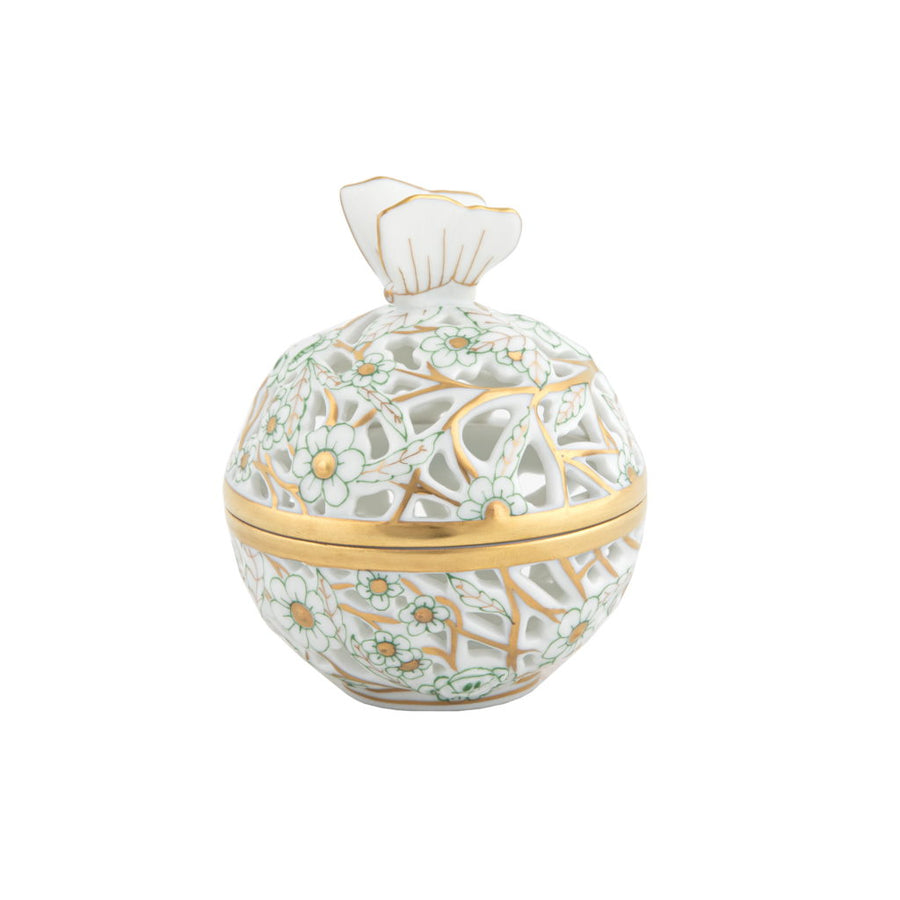 Herend Openwork Ball with Butterfly - Green