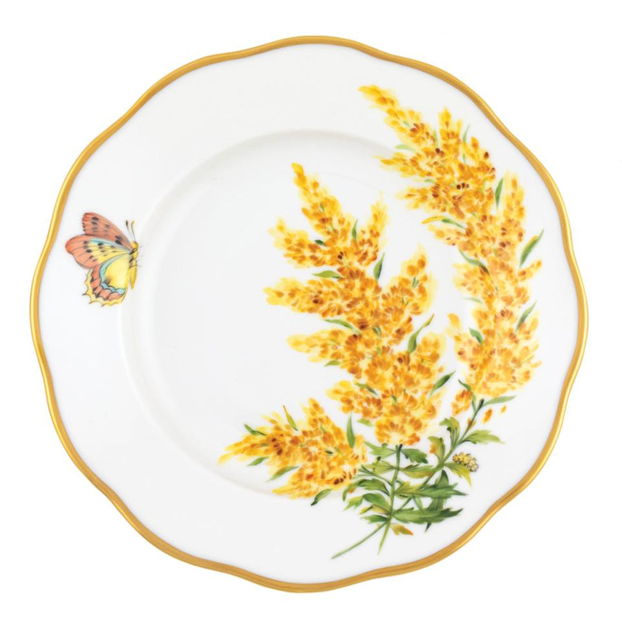 Hawfield-Rose Wedding Registry: Herend American Wildflower:  Tall Goldenrod  Salad Plate