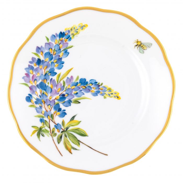 Hawfield-Rose Wedding Registry: Herend American Wildflower:  Texas Blue Bonnet Salad Plate