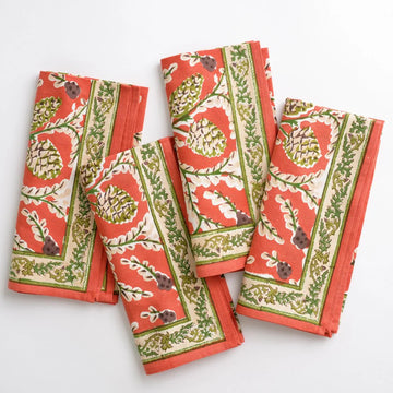 Pomegranate Palm Beach Pinecone Napkin Set of 4