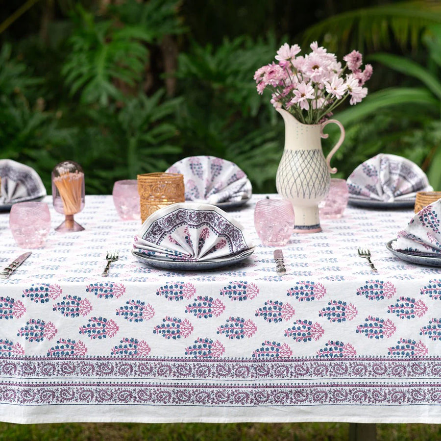 Pomegranate Sagar Blue & Magenta Tablecloth