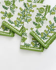 Pomegranate Pom Bells Green Napkins - Set of 4