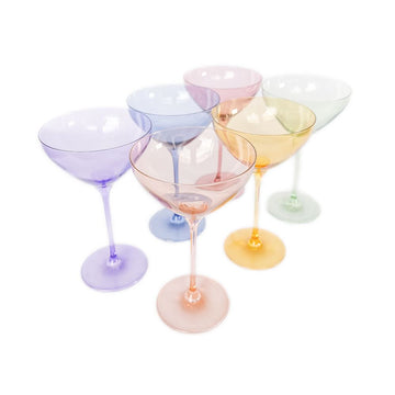 Burrow-Prewitt Wedding Registry: Estelle Pastel Mixed Martini Glasses (Set of 6)